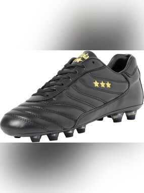Pantofola D'oro Black and Gold Leather Soccer Cleats